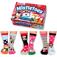 United Oddsocks Women's Mistletoes Odd Socks Christmas Novelty Mismatched 3 Odd Pairs | Size: 4-8