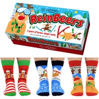 Cockney Spaniel Men's Christmas Funny 3 Pairs Socks Gift Box - ReinBeers | Size: 6-11