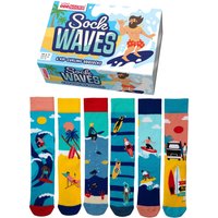 United Oddsocks Men's Odd Socks Novelty Mismatched 3 Odd Pairs - Sock Waves | Size: 6-11