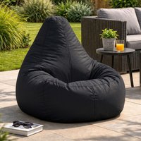 icon Recliner Indoor Outdoor Bean Bag Khaki Bean Bag Chair in Black