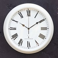 Primrose Outdoor Garden Clock Antique White Perfect Time Radio Controlled 38cm