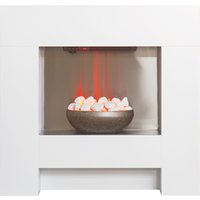 Adam Fires & Fireplaces Cubist Electric Fireplace Suite in White, 36 Inch in White