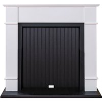 Adam Fires & Fireplaces Adam Oxford Stove Fireplace in Pure White & Black, 48 Inch