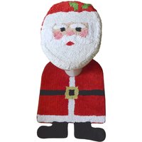 Allure Bath Fashions Santa 2pc Toilet Seat Cover & Pedestal Set in Red