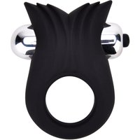 Loving Joy Men's Silicone Vibrating Textured Love Ring in Black