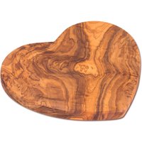 Verano Spanish Ceramics Olive Wood Natural Grained Rustic Handmade Heart Shaped Board (L) 18cm