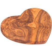 Verano Spanish Ceramics Olive Wood Natural Grained Rustic Handmade Heart Shaped Board (L) 39cm