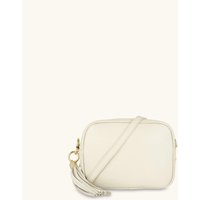 Apatchy London Women's The Tassel Leather Crossbody Bag in Stone