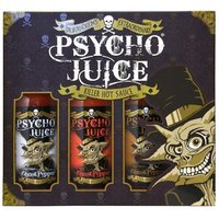 Psycho Juice Hot Chilli Sauces Gift Box Set of 3 x 148ml - Extreme Ghost Pepper, 70 % Ghost Pepper, Chipotle in Brown | Size: 3 Pack