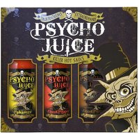 Psycho Juice Hot Chilli Sauces Gift Box Set of 3 x 148ml - Habanero, Ghost Pepper, Chipotle in Brown | Size: 3 Pack