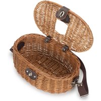 Red Hamper Wicker Fishing Tackle Creel Basket in Brown