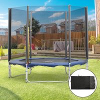 HOMCOM Trampoline Bounce Safety Fence Round Trampoline Enclosure Net 6 Poles in Black