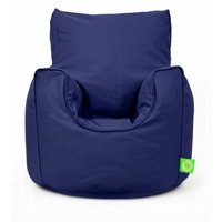 Bean Lazy Cotton Twill Navy Blue Bean Bag Arm Chair Toddler Size in Dark Blue | Size: Small