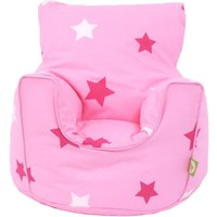 Bean Lazy Girl's Cotton Pink Stars Bean Bag Arm Chair Toddler Size | Size: Small