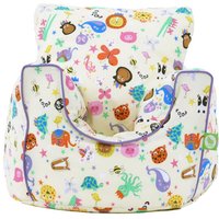 Bean Lazy Cotton Party Animals Bean Bag Arm Chair Toddler Size in Light Beige | Size: Small