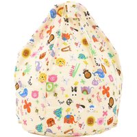 Bean Lazy Cotton Party Animals Bean Bag Child Size in Light Beige | Size: Small