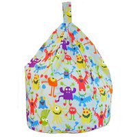 Bean Lazy Cotton Grey Monsters Bean Bag Child Size in Light Grey | Size: Small