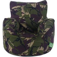 Bean Lazy Boy's Cotton Green Army Camo Bean Bag Arm Chair Toddler Size | Size: Small