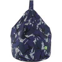 Bean Lazy Men's Cotton Blue Urban Camo Bean Bag Child Size in Dark Blue | Size: Small