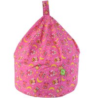 Bean Lazy Women's Cotton Pink Owl Bean Bag Large Size