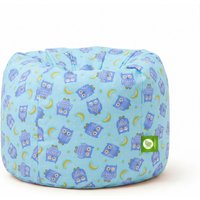 Bean Lazy Men's Cotton Blue Owl Bean Bag Large Size in Light Blue