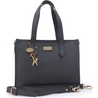 Katharina Saffiano Leather Tote Bag Detachable Crossbody Strap