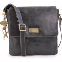 Catwalk Collection Handbags Women's Sabine M Medium Distressed Leather Messenger Crossbody Bag in Green