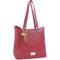 Catwalk Collection Handbags Women's Sofia Quilted Leather Handbag in Red | Size: Large