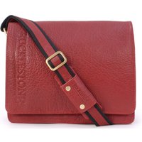 Bucklestone Men's Lancaster Large Leather Messenger Bag in Red