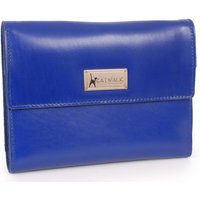 Catwalk Collection Handbags Women's Chanelle Leather Travel Jewellery Case in Blue