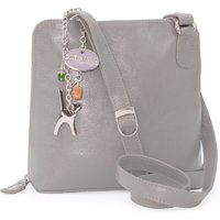 Catwalk Collection Handbags Women's Eleanor Leather Cross Body Bag in Grey | Size: Medium