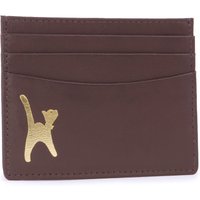 Polina Leather Credit Card Holder Embossed Cat