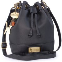Rochele Small Leather Drawstring Cross Body Bucket Bag