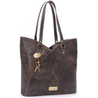 Catwalk Collection Handbags Women's Abigail Large Leather Tulip Tote Bag in Brown