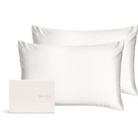 Silk Addict 100% Mulberry Silk Pillowcase Twinpack - Caramel in Ivory | Size: Standard Pillow Case