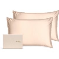 Silk Addict 100% Mulberry Silk Pillowcase Twinpack - Caramel in Metallic Gold | Size: Standard Pillow Case