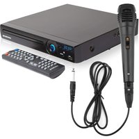 Grouptronics ‘GTDVD-181' Karaoke Player Compact Multi Region DVD Player With Karaoke mic bundle in Black