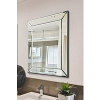 MirrorOutlet 'Horsley' All Glass Wall Mirror 69 x 58 CM in Clear