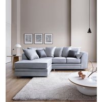 Abakus Direct Chicago Spill-Proof Velvet Left Hand Facing Corner Sofa in Light Blue