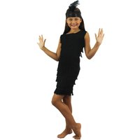I Love Fancy Dress Women's Black Front Fringed Flapper Dress | Size: Small