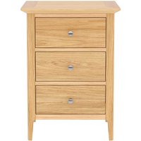 Rest Relax Keswick Oak 3 Drawer Bedside in Beige | Size: Small