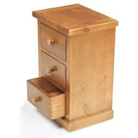 Rest Relax Redwood Pine 3 Drawer Bedside in Brown | Size: Small