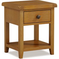 Rest Relax Elston Oak Lamp Table With Drawer in Brown