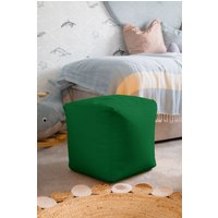 Snug City Waterproof Cube Indoor Outdoor Bean Bag Foot Stool Pouffe in Dark Green
