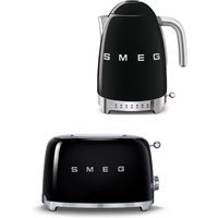 Smeg TSF01 & KLF04 2-Slice Toaster & 1.7L Kettle Set in Black