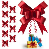 Shatchi 10pcs Red 30mm/3cm Pull Bows for Wrap, Hampers, Party & Crafts