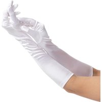 Shatchi Women's Fingerless Lace Gloves Fancy Dress Evening Party Wedding Halloween Prop in White