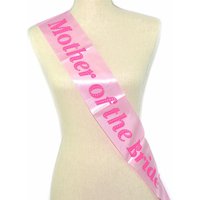 Shatchi Women's Mother of The Bride Sash Hen Party Night Wedding Bridal Fancy Dress Accessory, Pink/Black in Pink