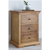 Time4sleep Toulon Oak 3 Drawer Bedside in Light Oak