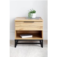 Time4sleep Pair of Chicago Oak 1 Drawer Bedside Tables in Light Oak